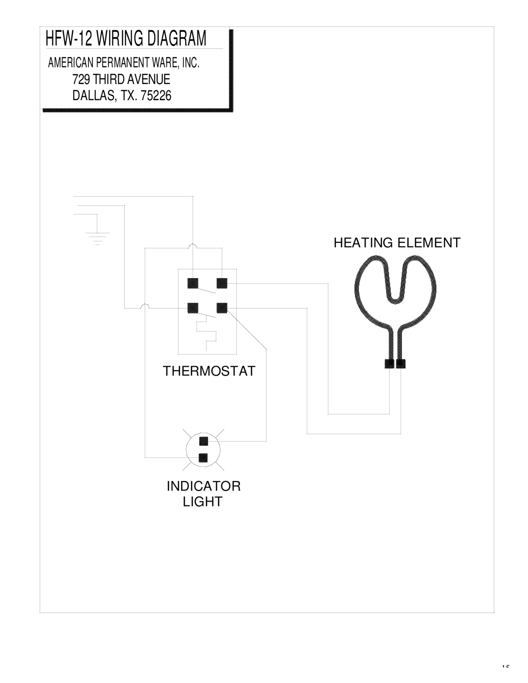 APW Wyott HOT FOOD WARMER service manual Third Avenue 