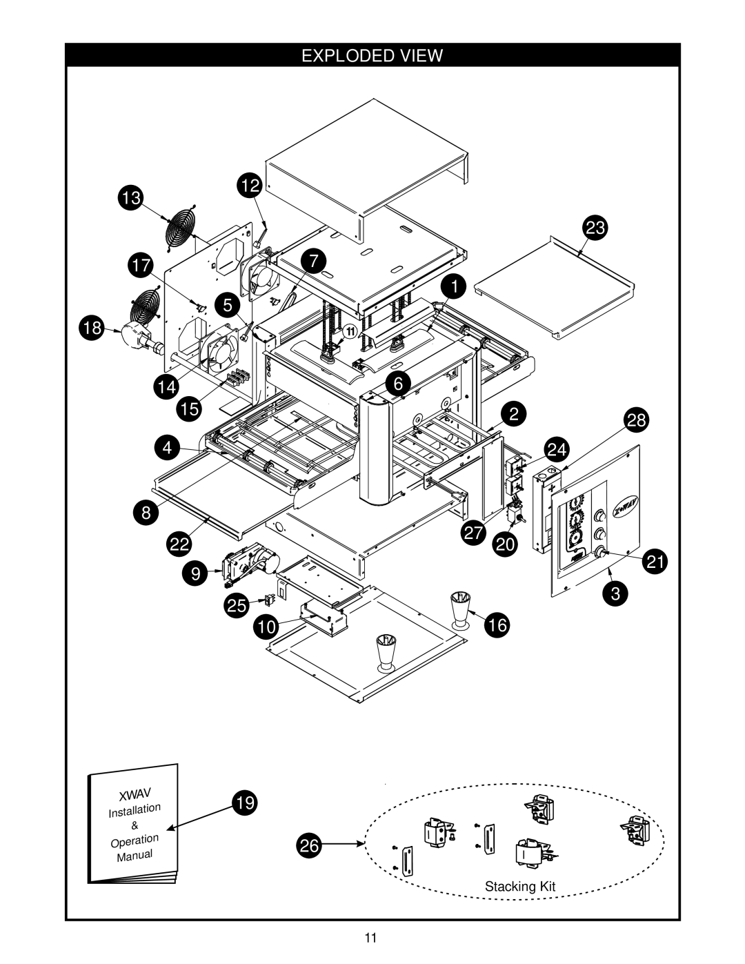 APW Wyott RANSI/NSF4 operating instructions Exploded View 