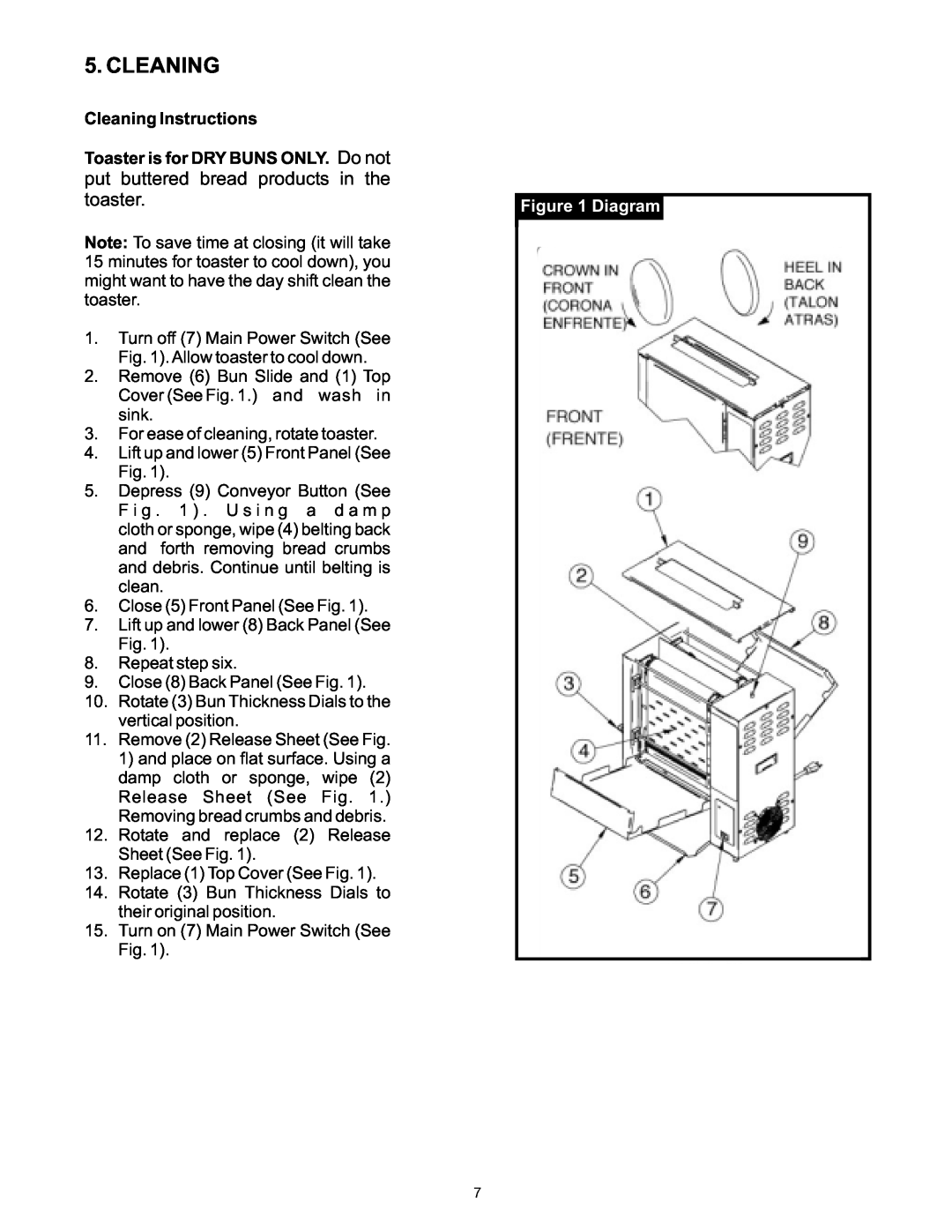 APW Wyott VCG operating instructions Cleaning Instructions, Diagram 