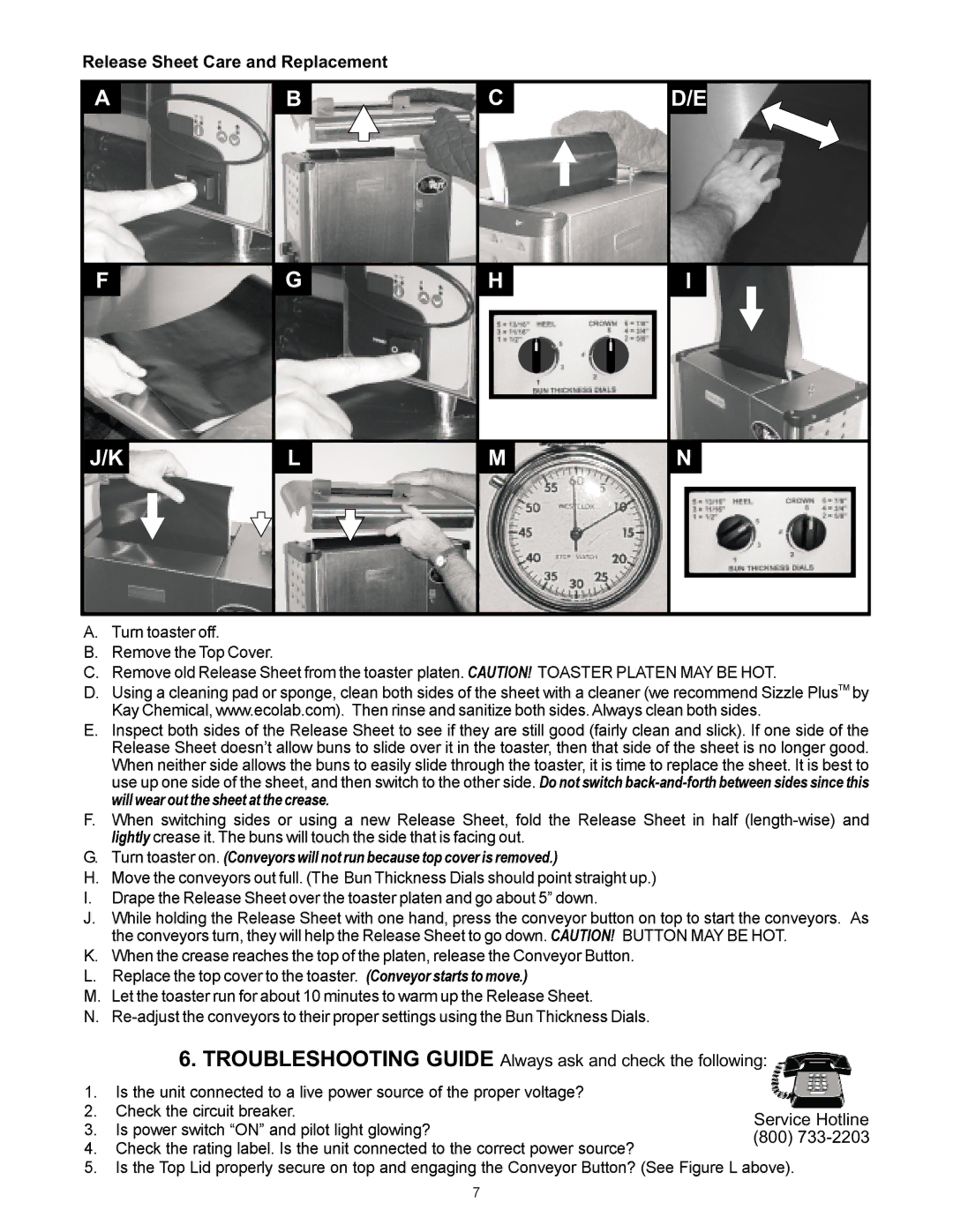 APW Wyott VSX manual Release Sheet Care and Replacement 