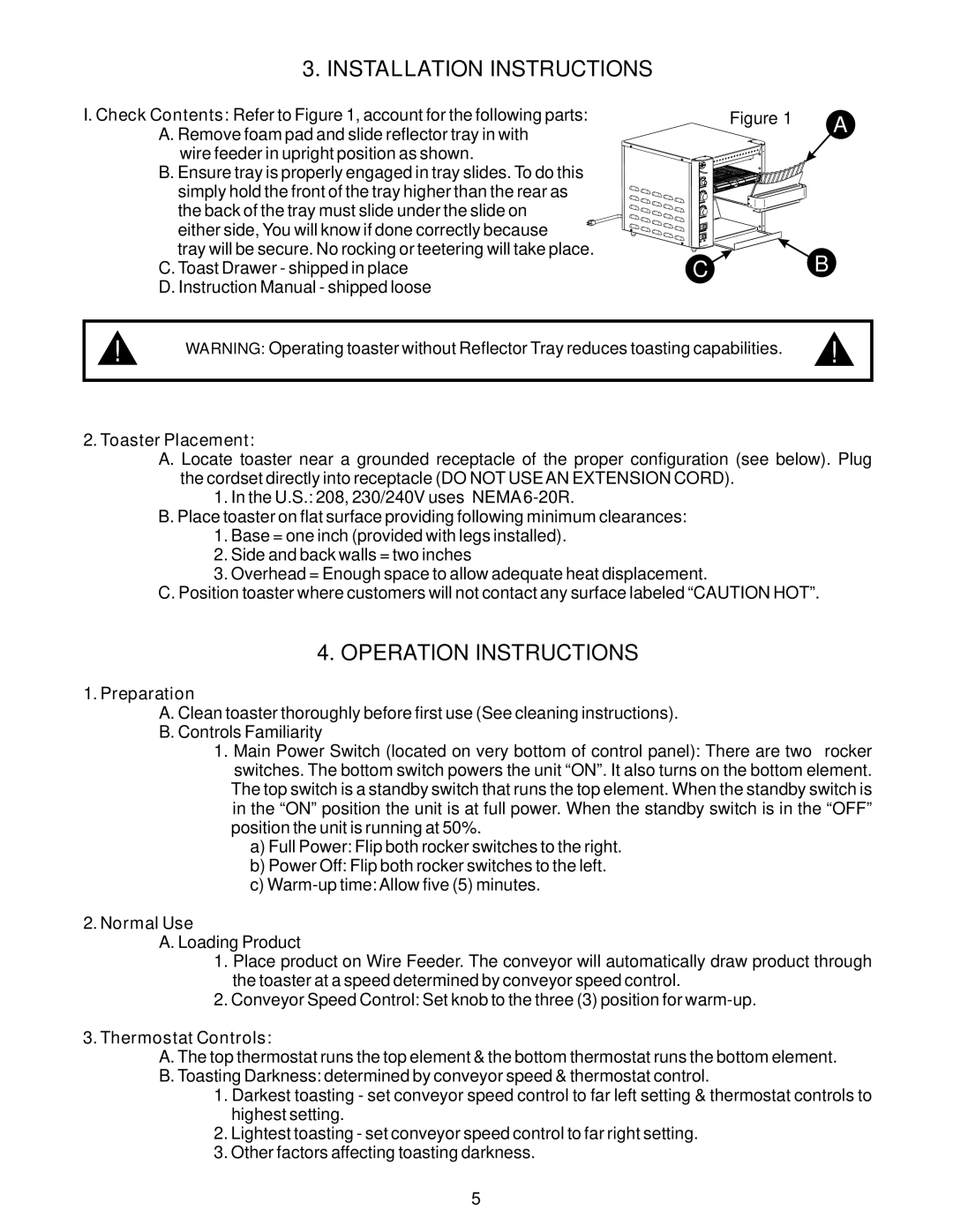 APW Wyott XTRM-3, XTRM-2 operating instructions Installation Instructions, Operation Instructions 