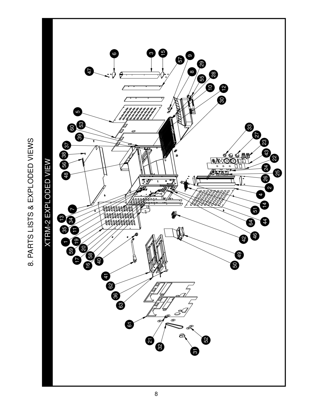 APW Wyott XTRM-3 operating instructions Parts Lists & Exploded Views, XTRM-2 Exploded View 