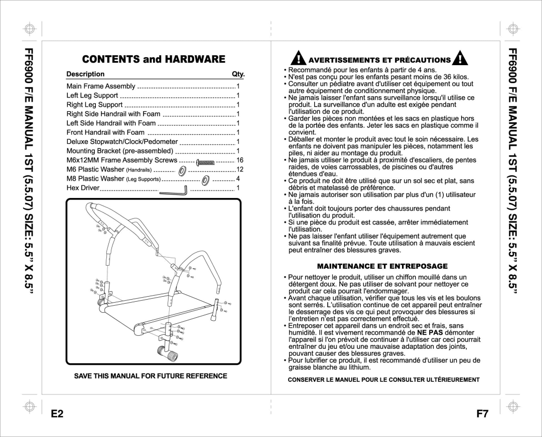 Aqua Leisure FF-6900 manual 