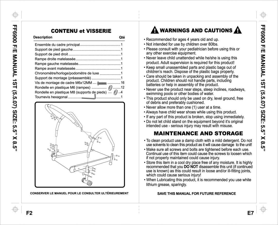 Aqua Leisure FF-6900 manual 