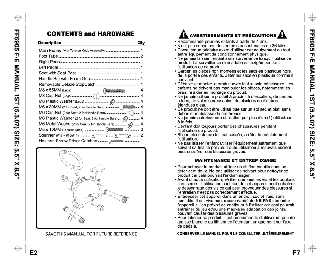 Aqua Leisure FF-6905 manual 