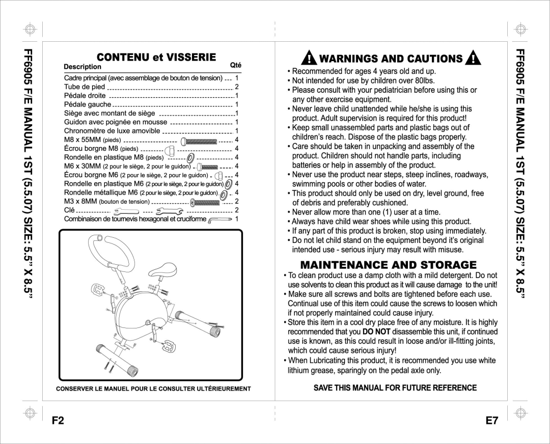 Aqua Leisure FF-6905 manual 