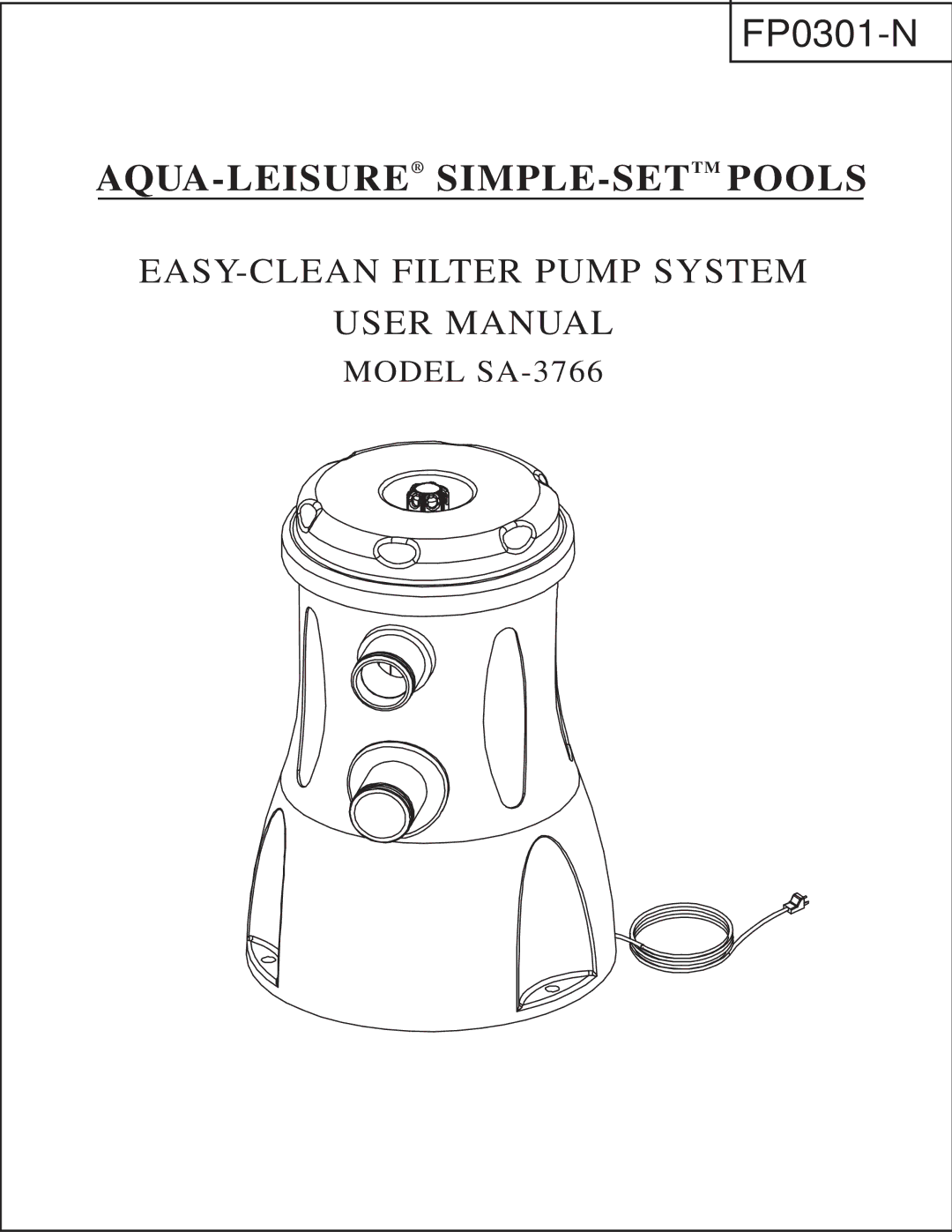 Aqua Leisure SA-3766 manual FP0301-N 