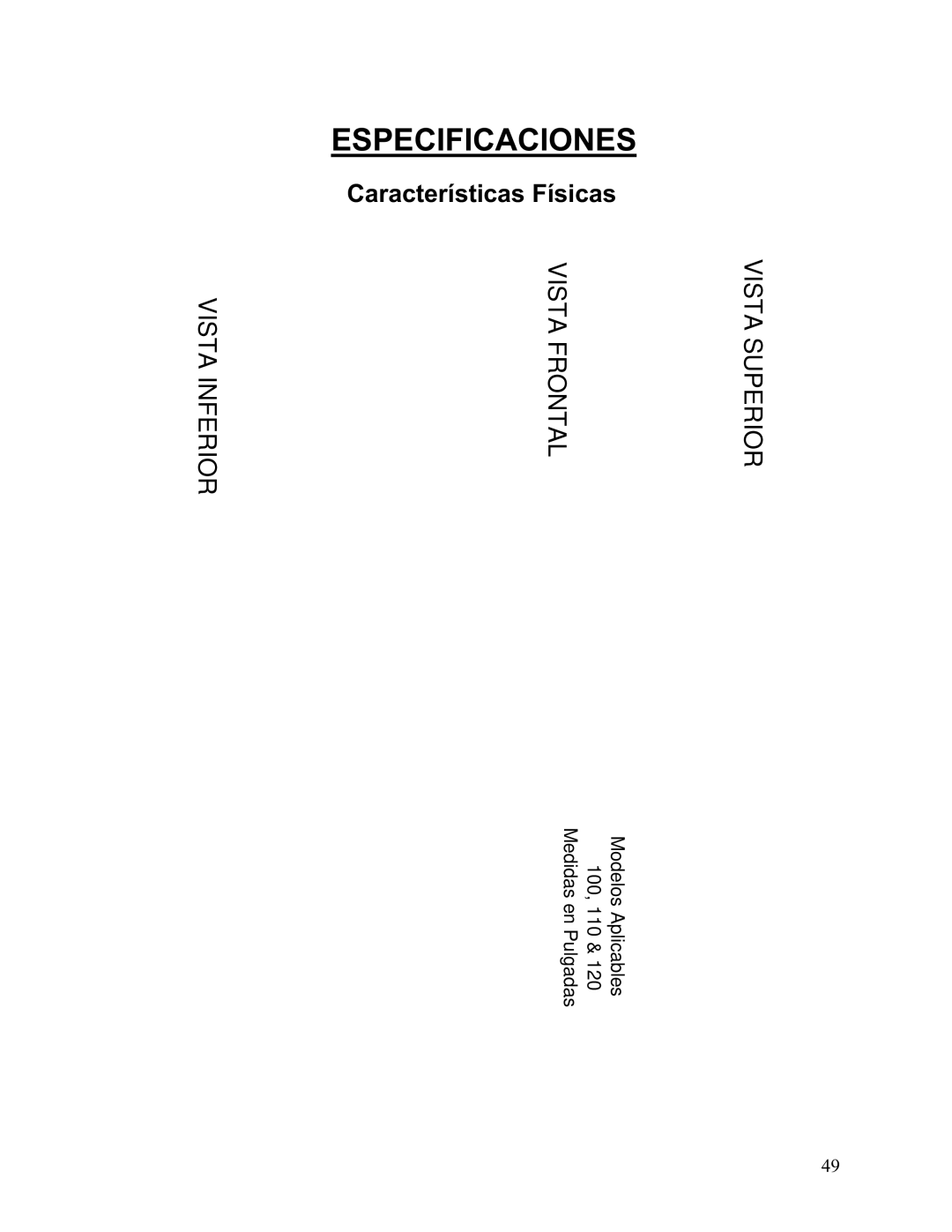 Aquacal 111, 101, 121, 156, 110, 135 owner manual Especificaciones, Características Físicas 