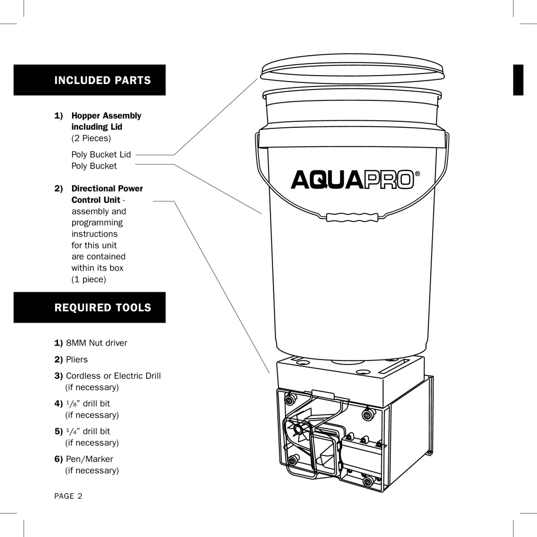 Aquapro Fish Feeders ADF-25DX manual Included Parts, Required Tools 