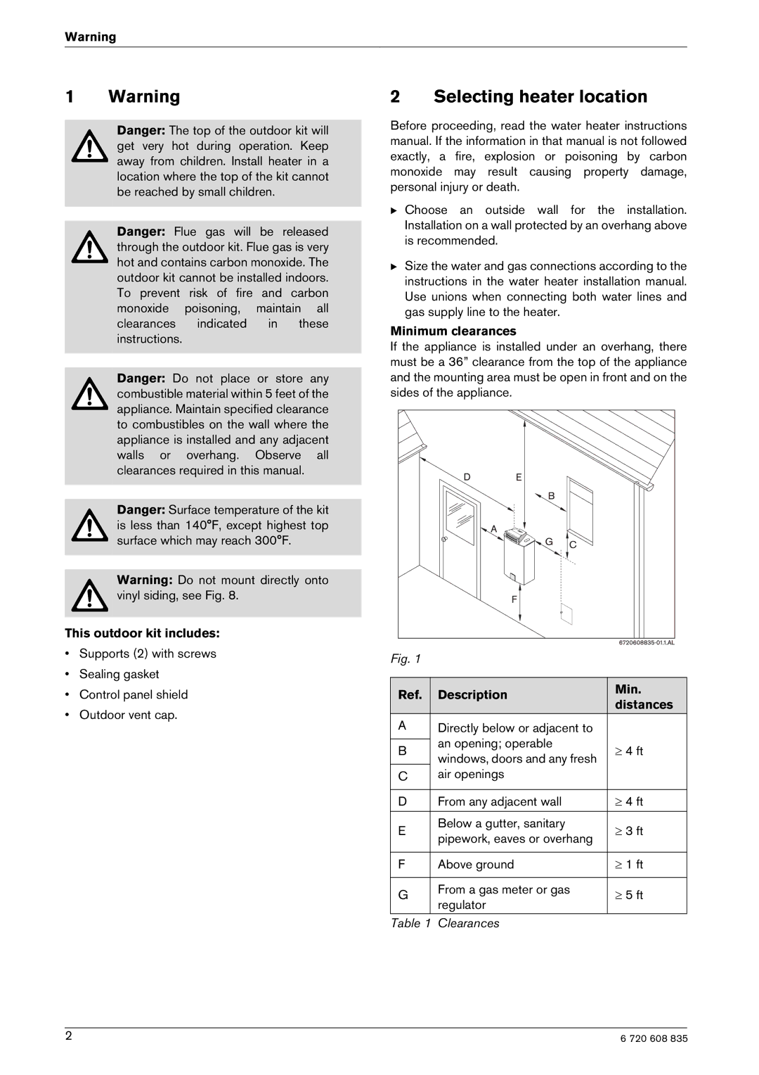 AquaStar 2700 ES, 2400 ES installation instructions Selecting heater location 