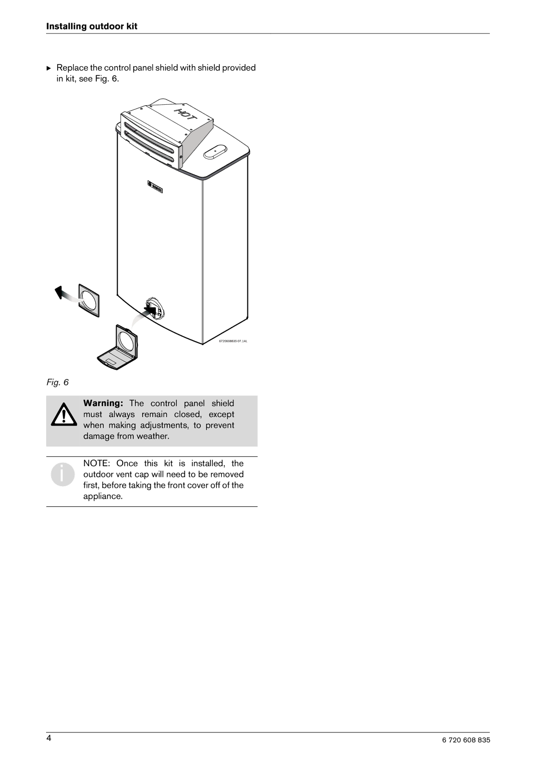 AquaStar 2700 ES, 2400 ES installation instructions Installing outdoor kit 