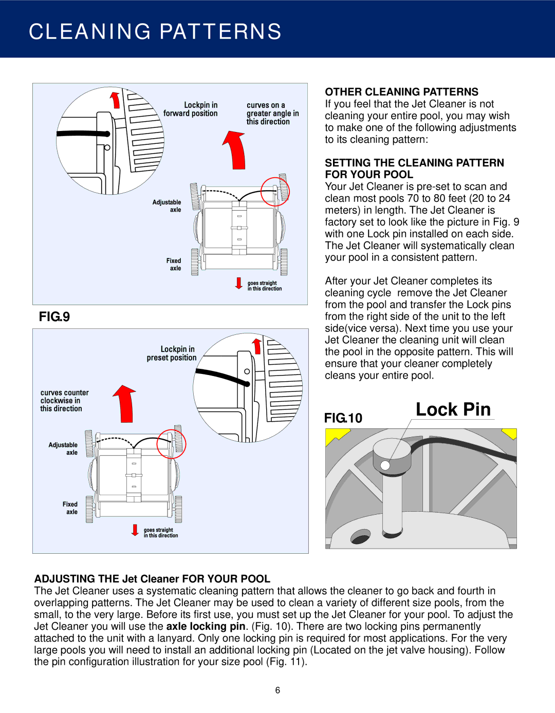 AQUATECH Swimming Pool Cleaner manual Other Cleaning Patterns, Setting the Cleaning Pattern for Your Pool 