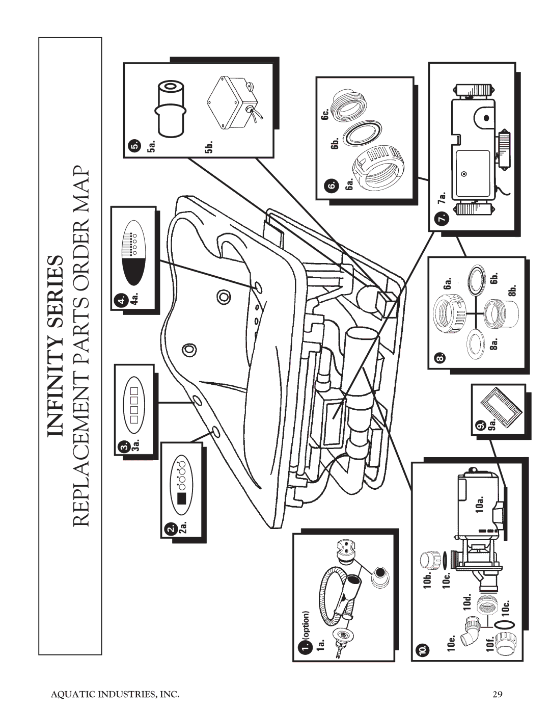 Aquatic Infinity Series owner manual Replacement Parts Order MAP 