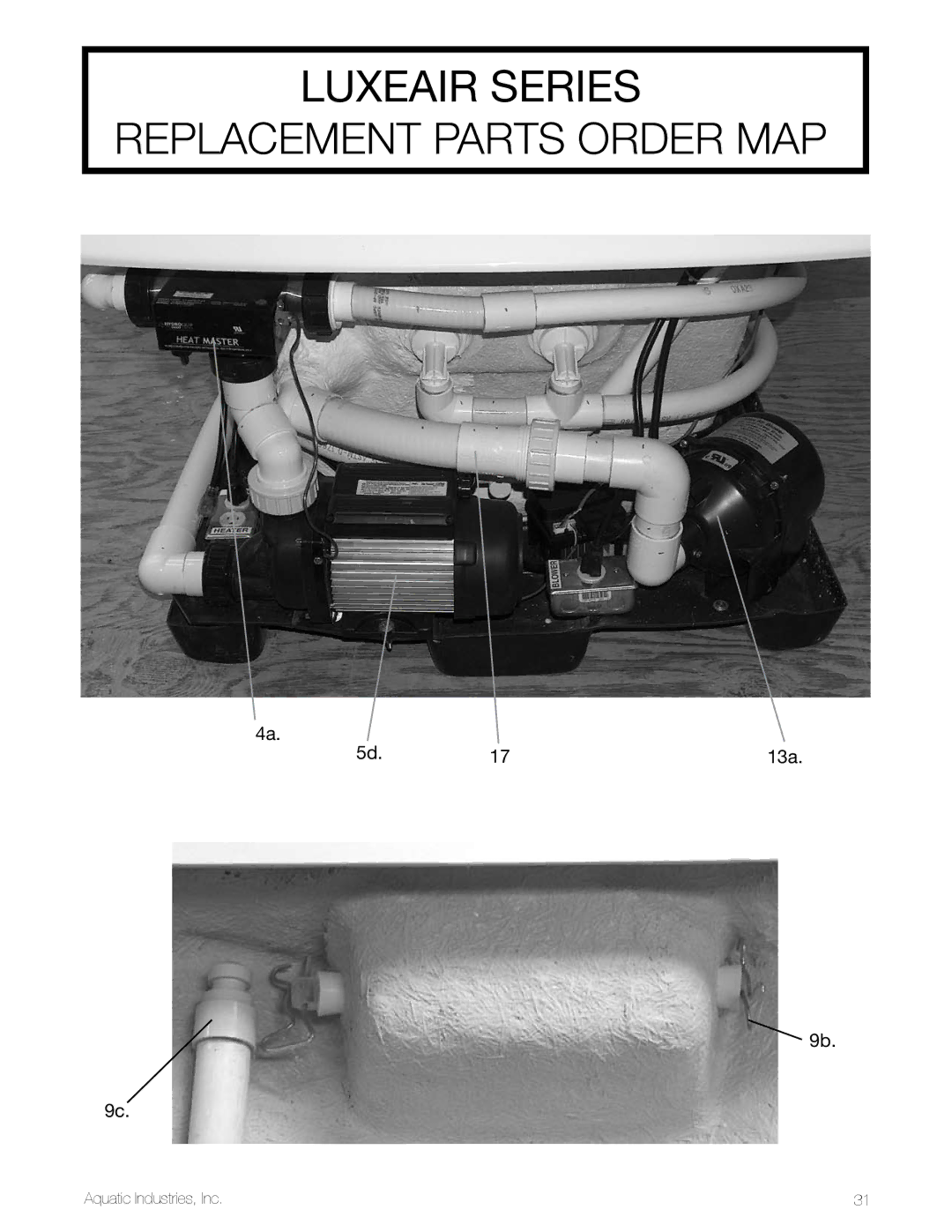 Aquatic LuxeAir Series owner manual 13a 