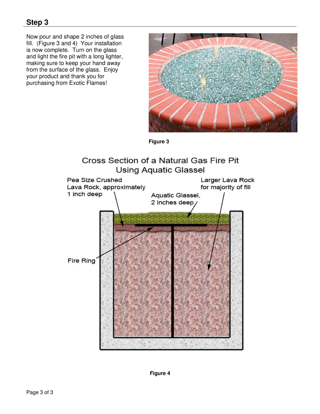 Aquatic Natural Gas Fire Pit installation and operation guide Step 