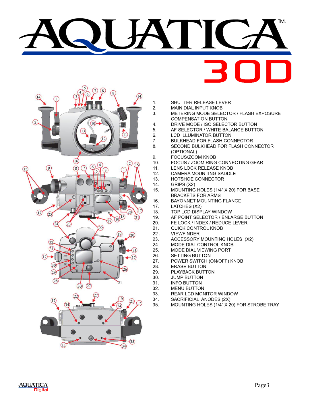 Aquatica A30D manual Page3 