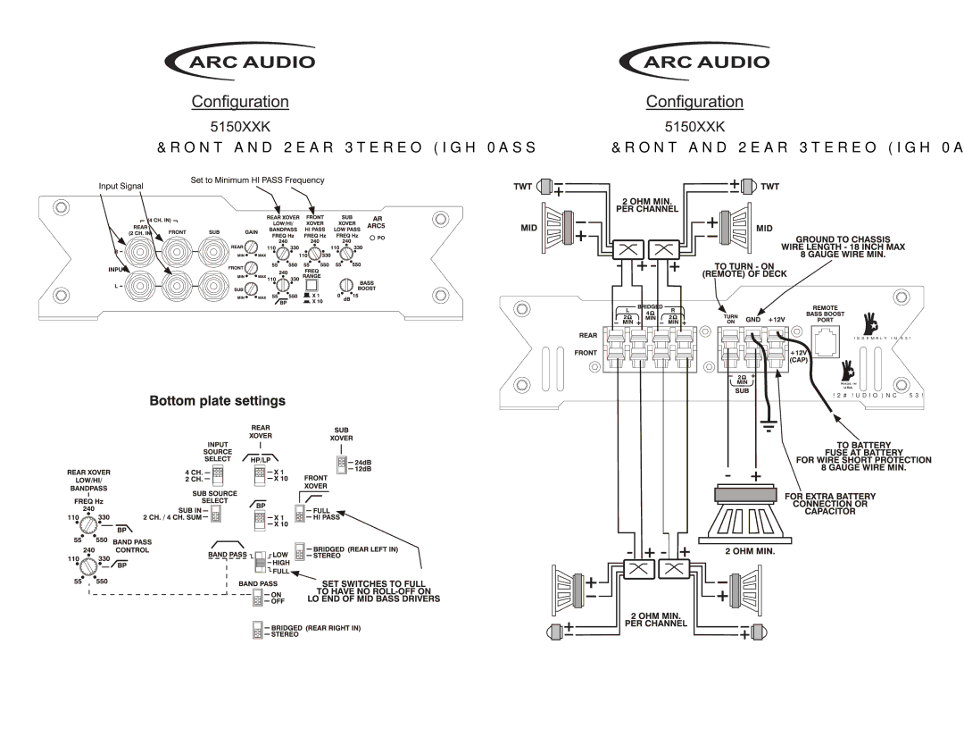 ARC Audio 2050 XXK manual Rontnand 2EAR 3TEREO IGH0ASS 