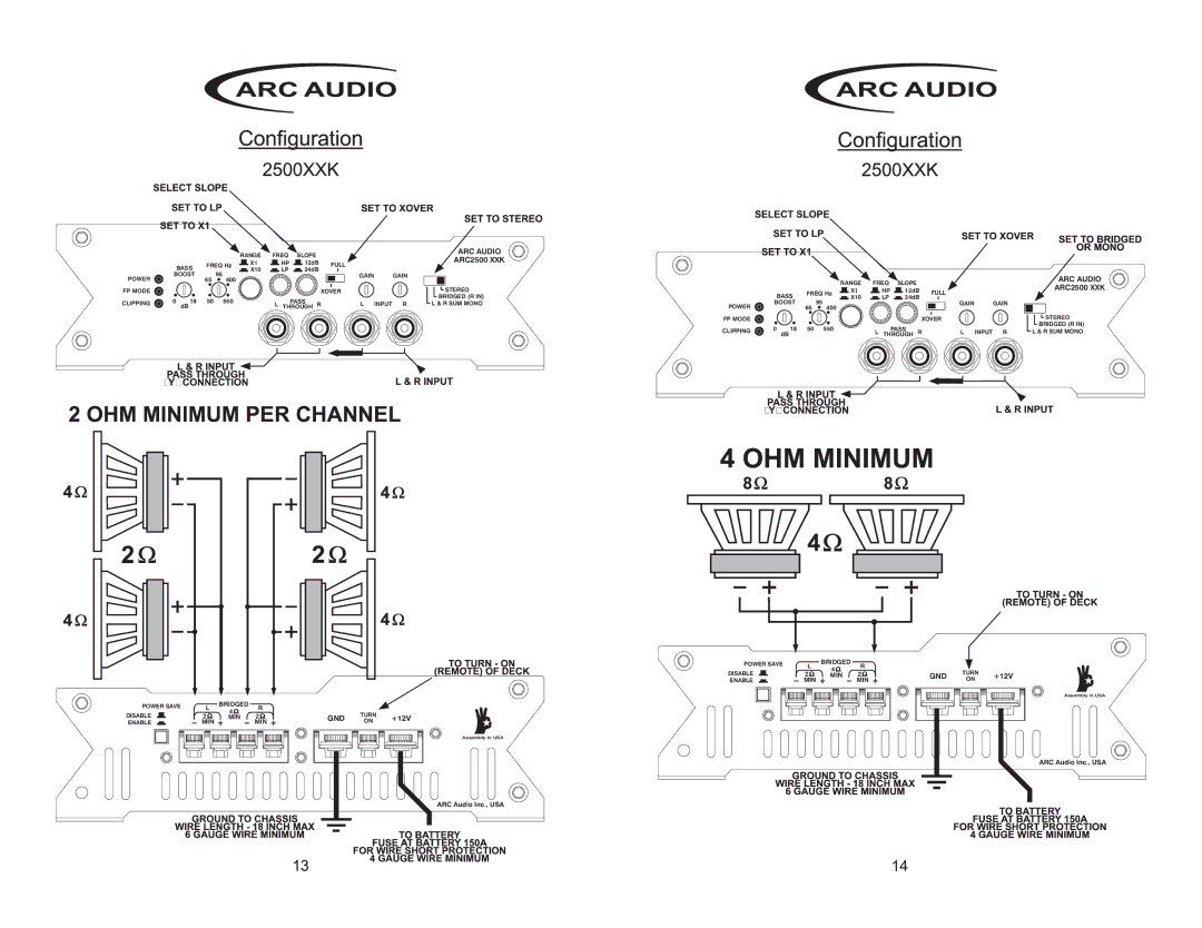 ARC Audio 2050 XXK manual ARC2500 XXK 