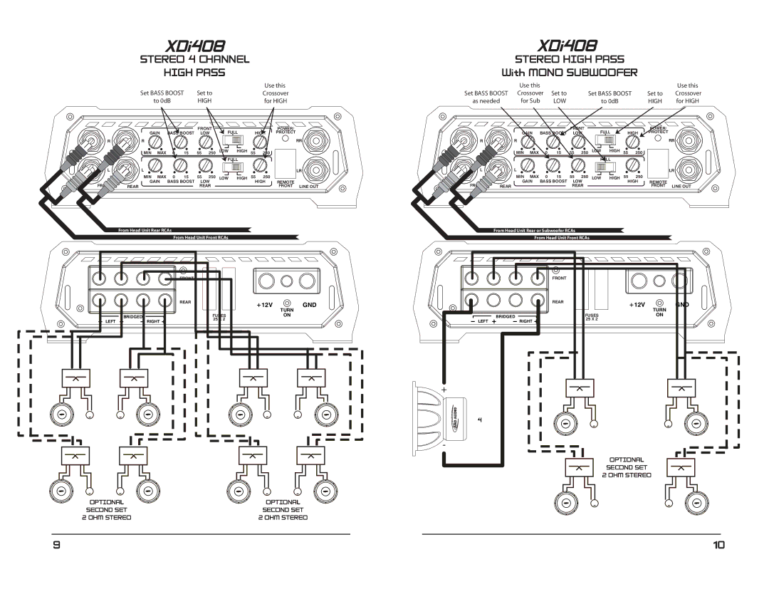 ARC Audio XDI manual Stereo High Pass, With Mono Subwoofer 