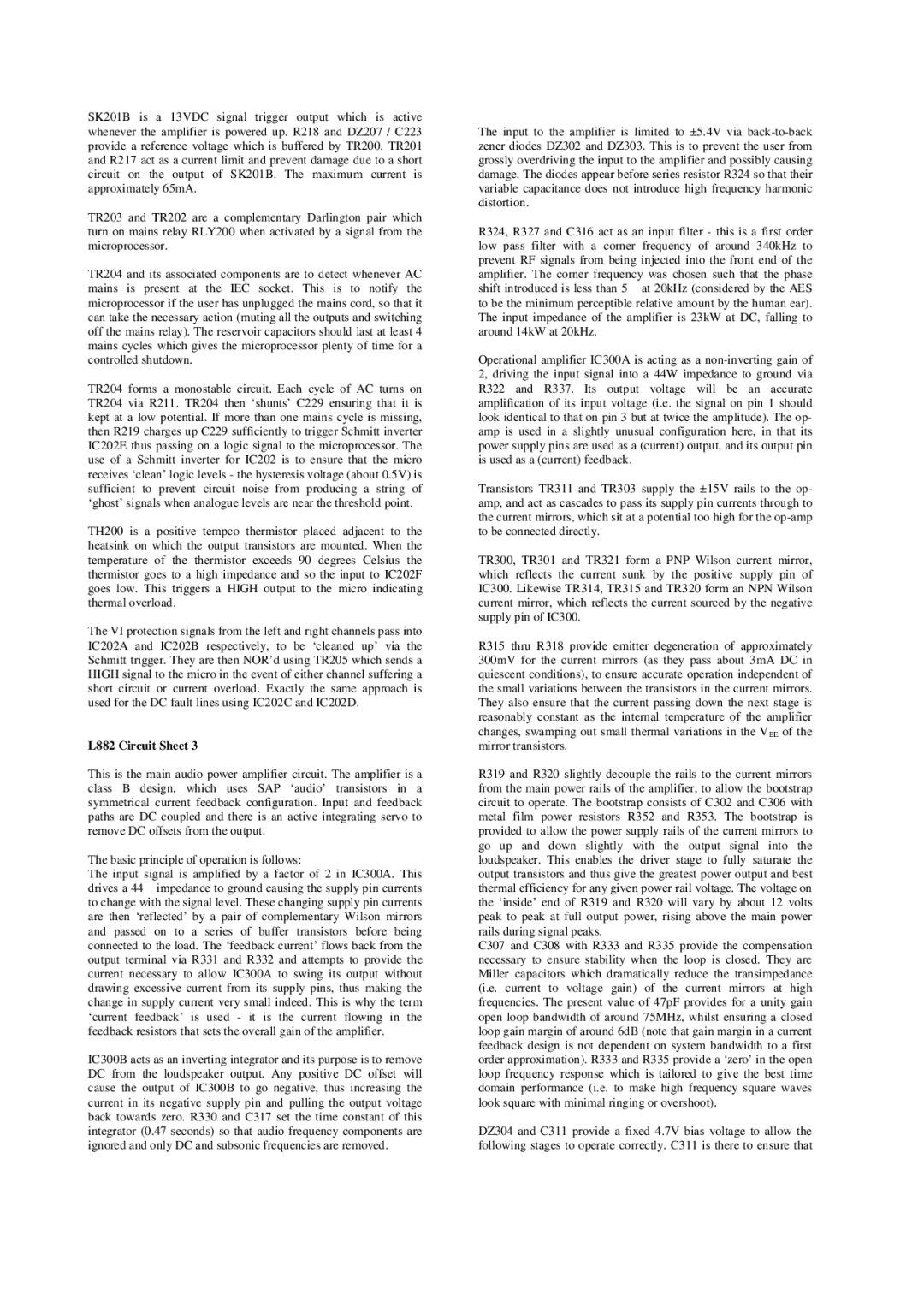 Arcam A85 service manual L882 Circuit Sheet 