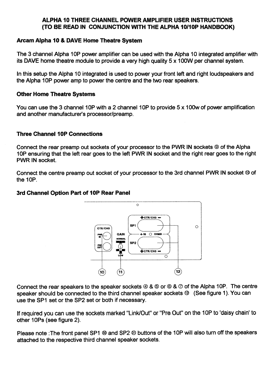 Arcam Alpha 10/10P manual 