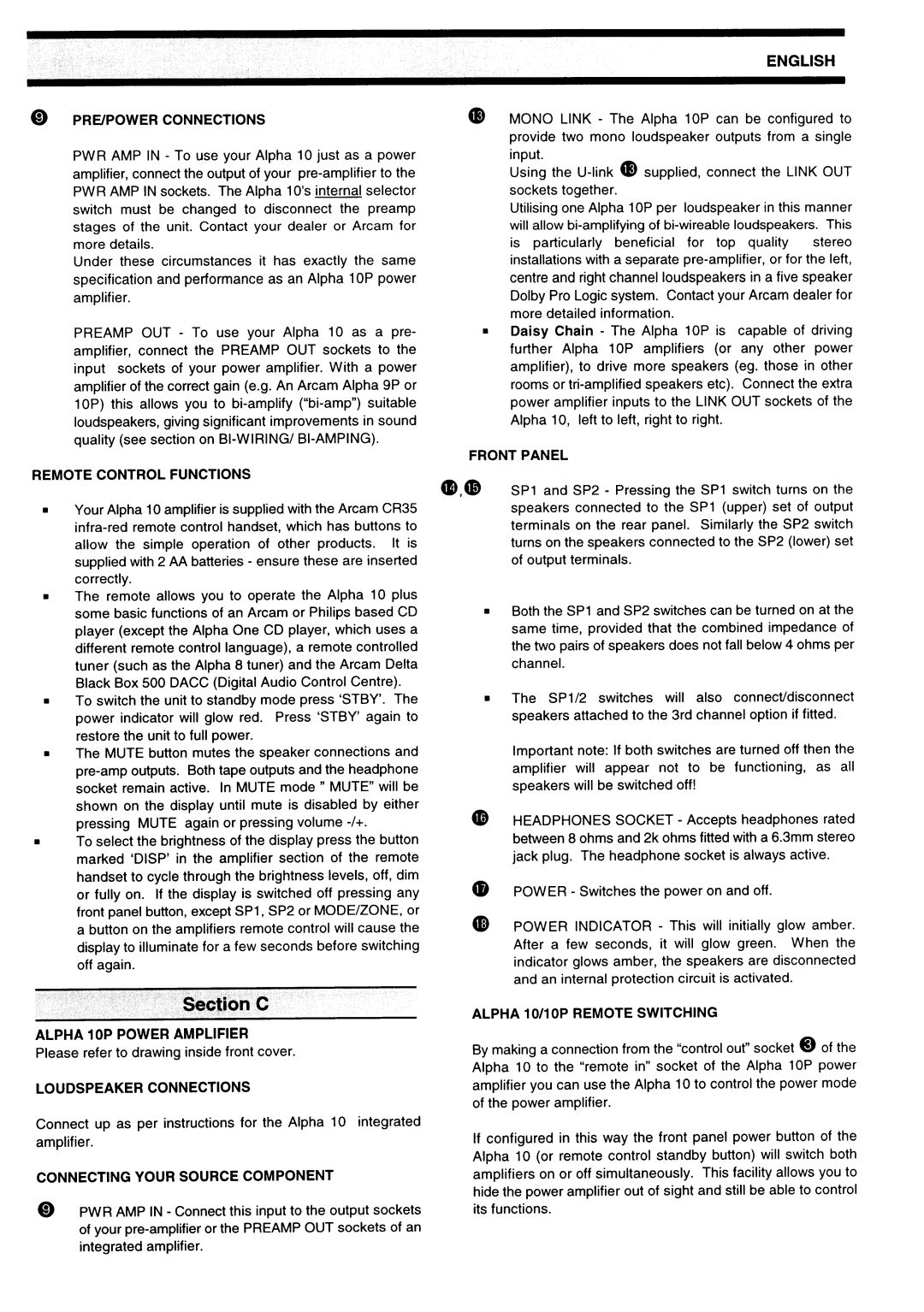 Arcam Alpha 10/10P manual 