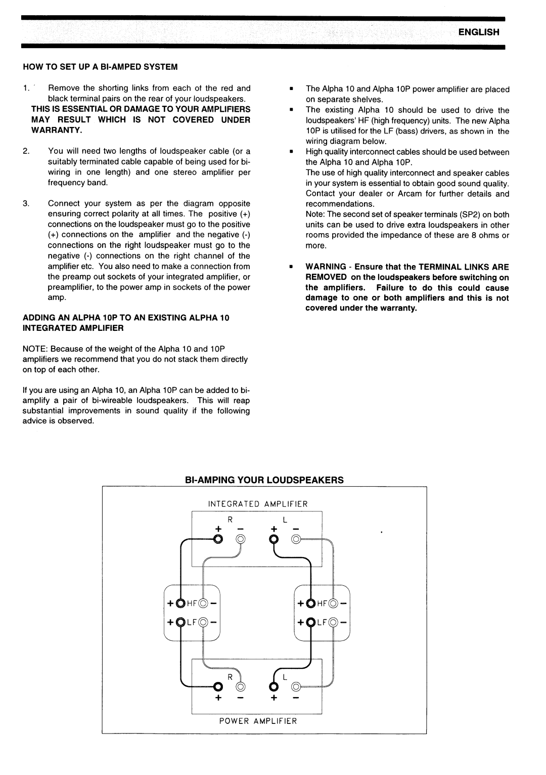 Arcam Alpha 10/10P manual 