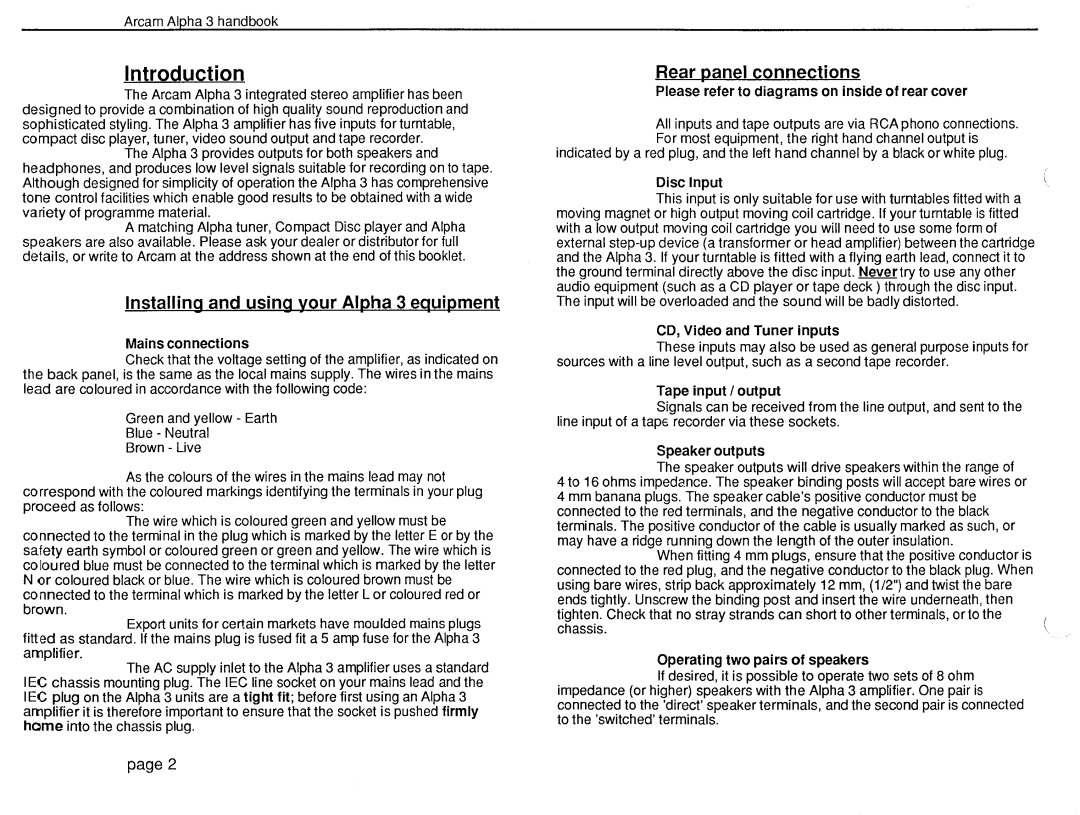 Arcam Alpha 3 manual 