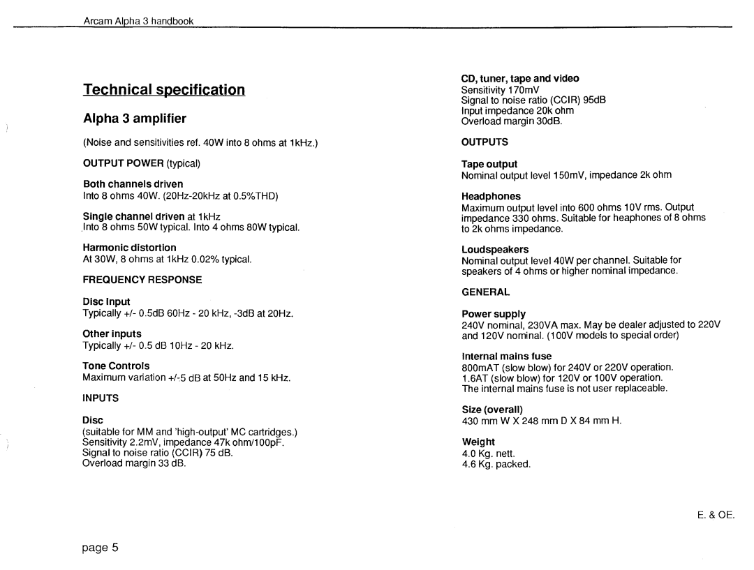 Arcam Alpha 3 manual 