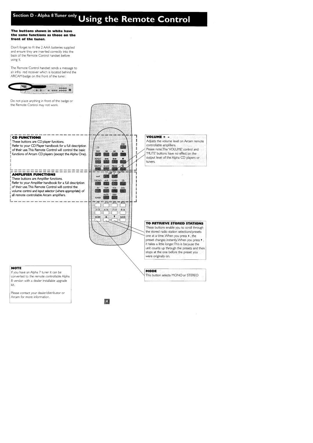 Arcam Alpha 7-8 manual 