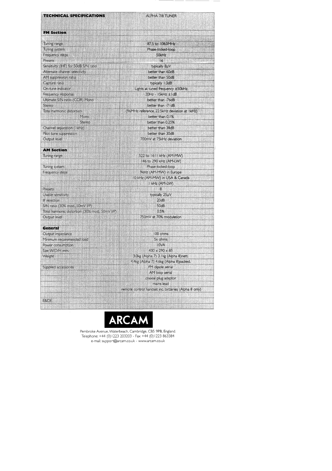 Arcam Alpha 7-8 manual 
