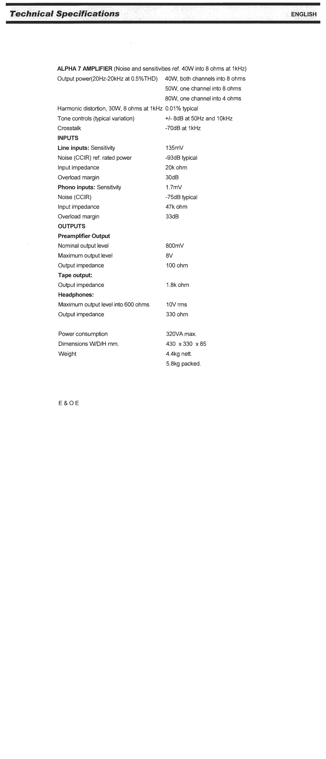 Arcam Alpha 8P manual 