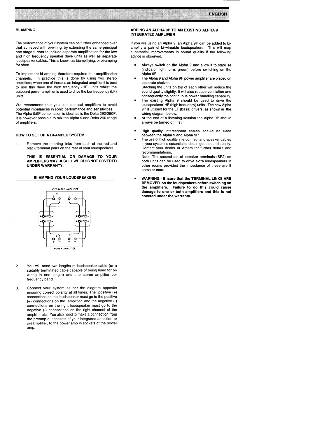 Arcam Alpha 9/9P manual 