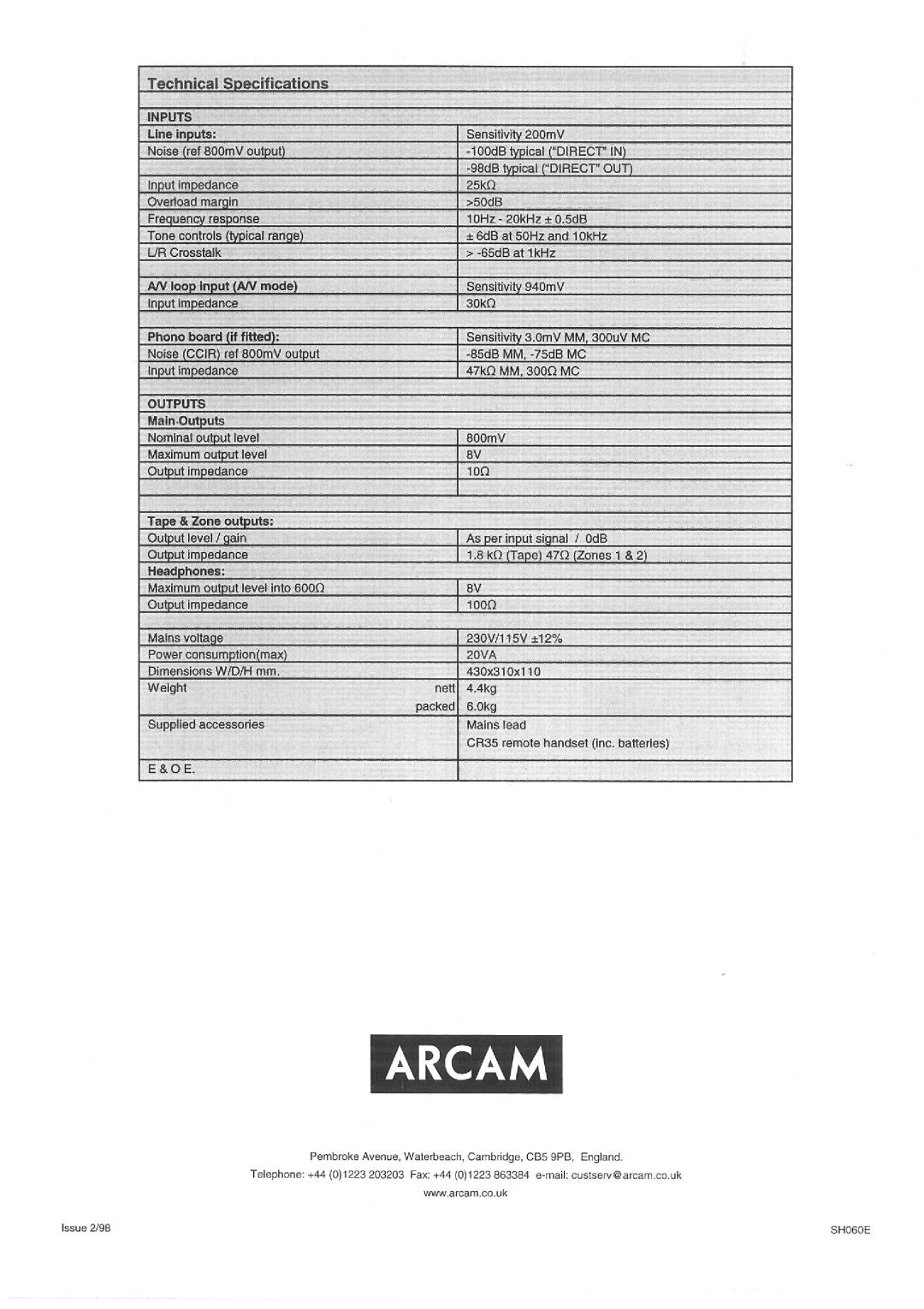 Arcam Alpha 9C manual 