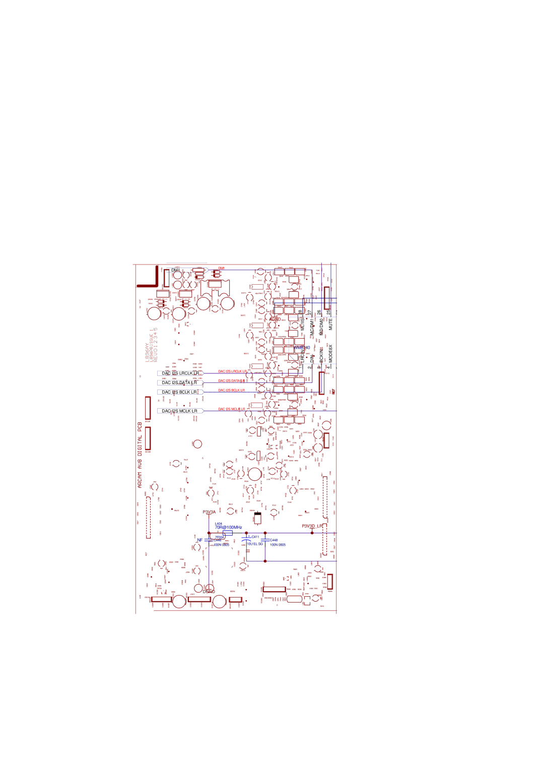 Arcam service manual AV8 DAC Left and Right, Bass R, Bass L, Filename AVD DAC LR.Sch, Sheet 4 