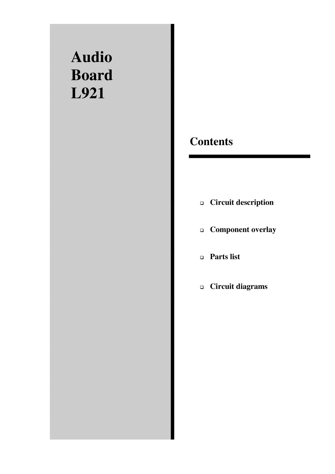 Arcam AV8 service manual Audio Board L921 