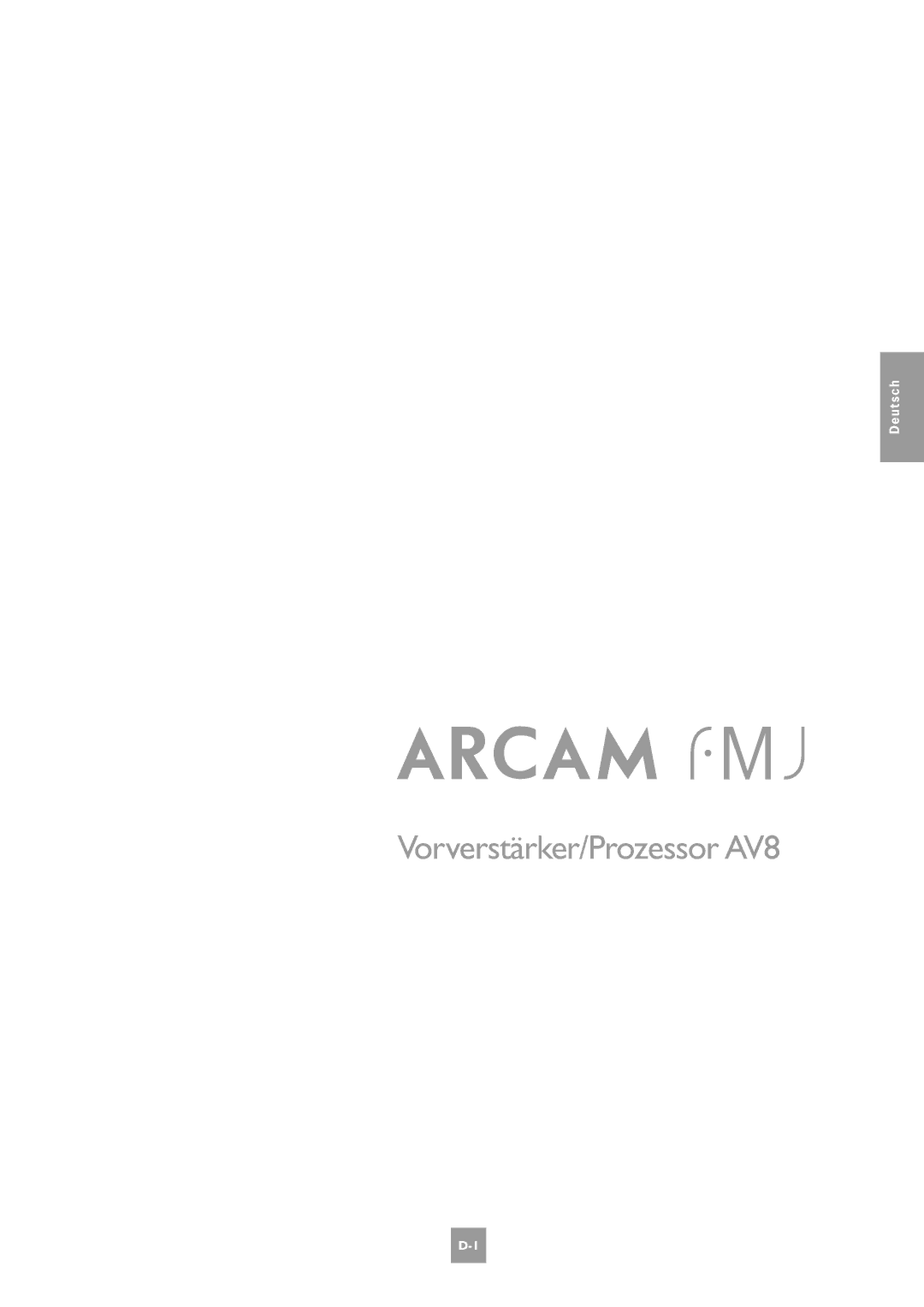 Arcam AV8 manual Deutsch 