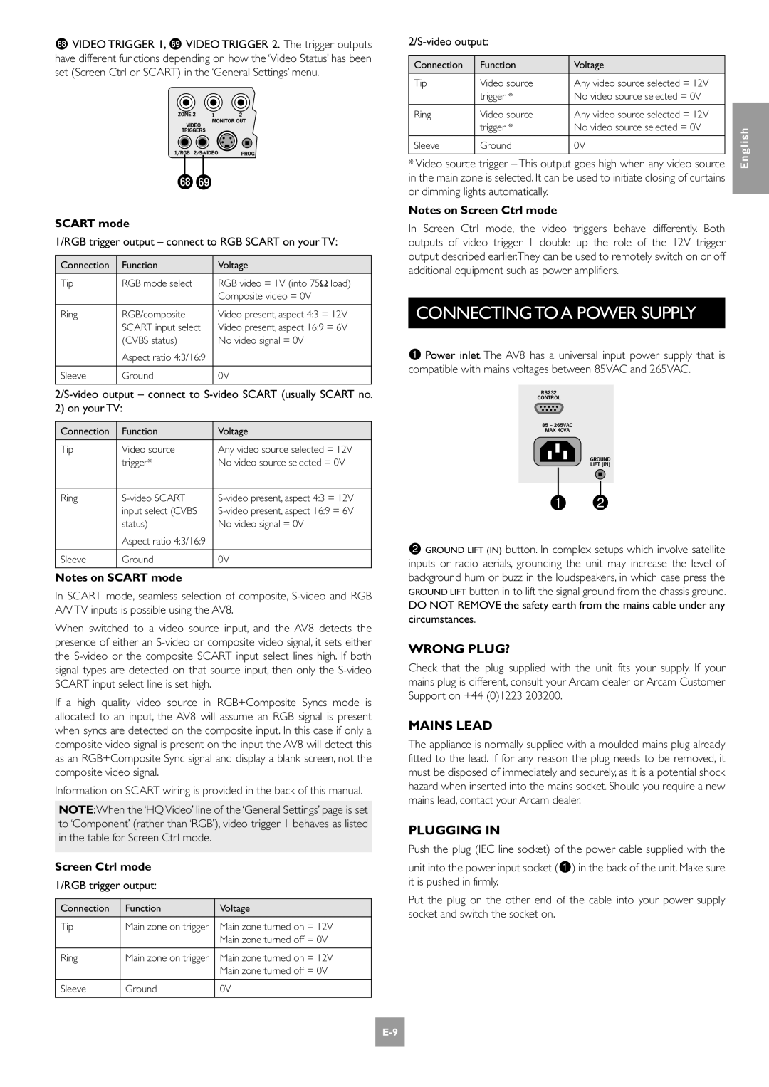 Arcam AV8 manual Connecting to a Power Supply, Wrong PLUG?, Mains Lead, Plugging 