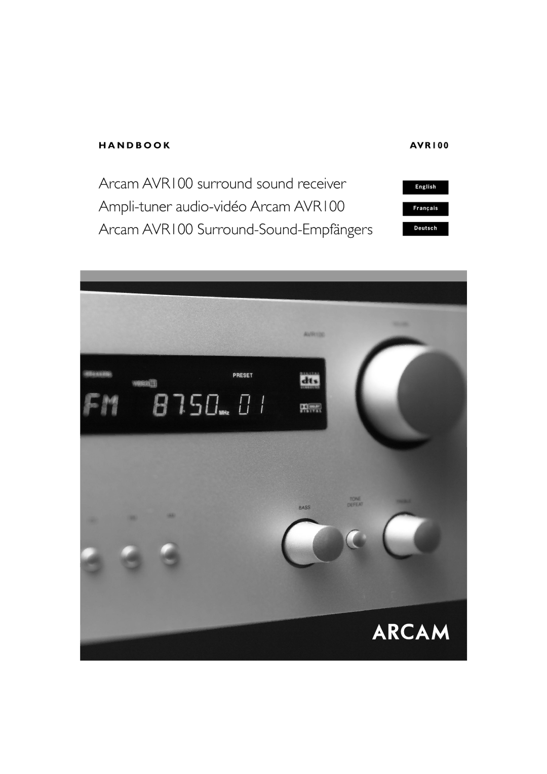 Arcam manual Arcam AVR100 surround sound receiver 