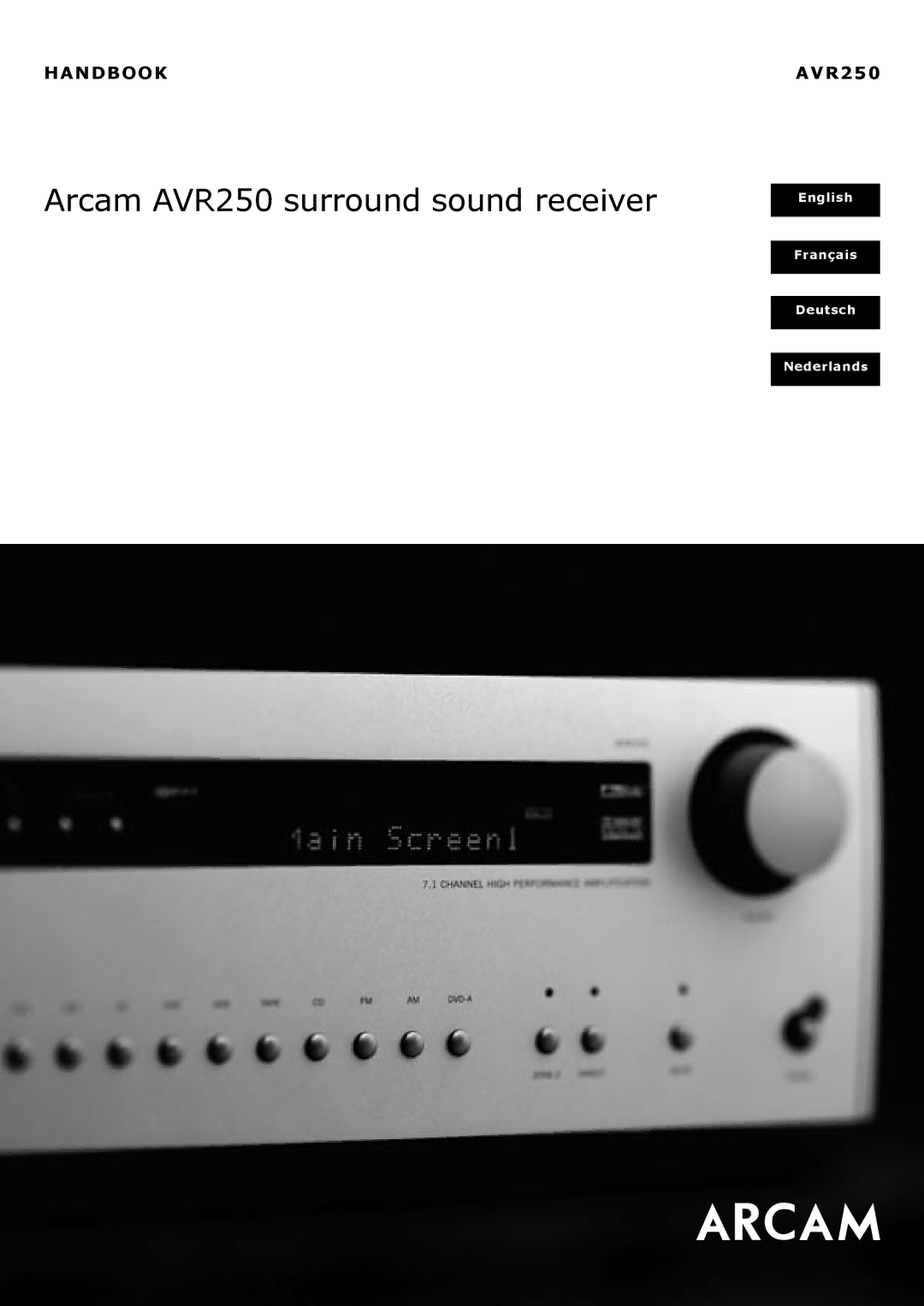 Arcam AVR250 manual 