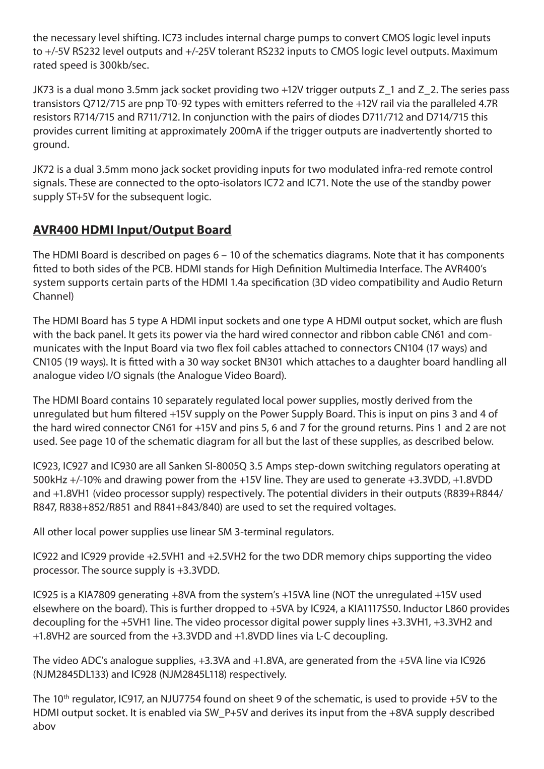 Arcam service manual AVR400 Hdmi Input/Output Board 