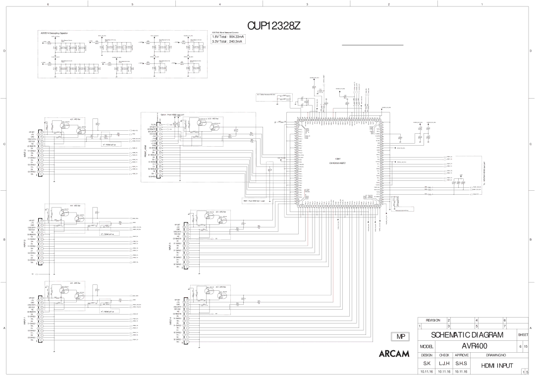 Arcam AVR400 service manual 8V Total 904.33mA 