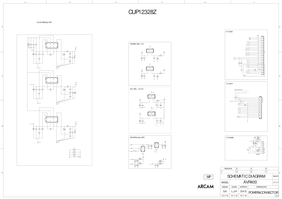 Arcam AVR400 service manual Adcreg 1.8/3.3V, SCALER&AnalogREG, FRONTHDMIOption 