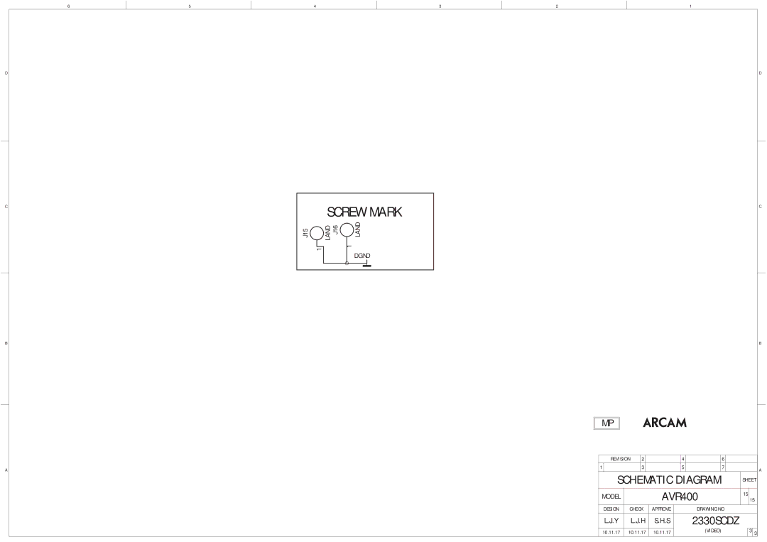 Arcam AVR400 service manual Screw Mark 