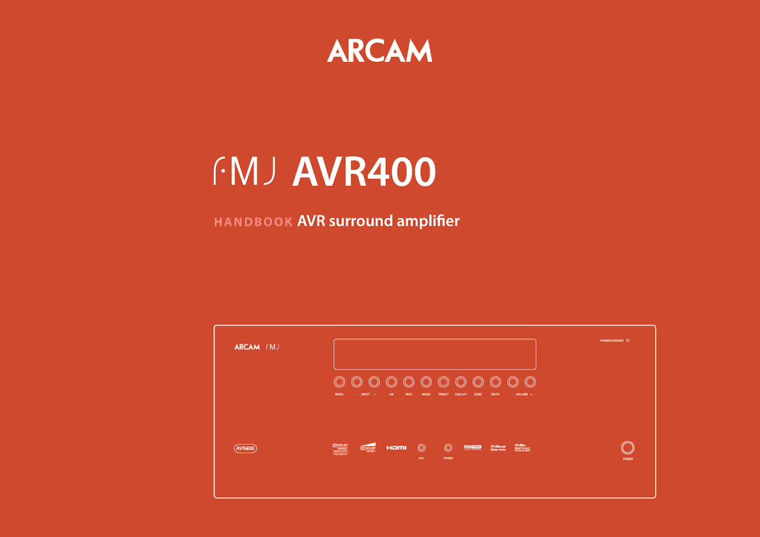 Arcam AVR400 manual N d b o o k AVR surround amplifier 