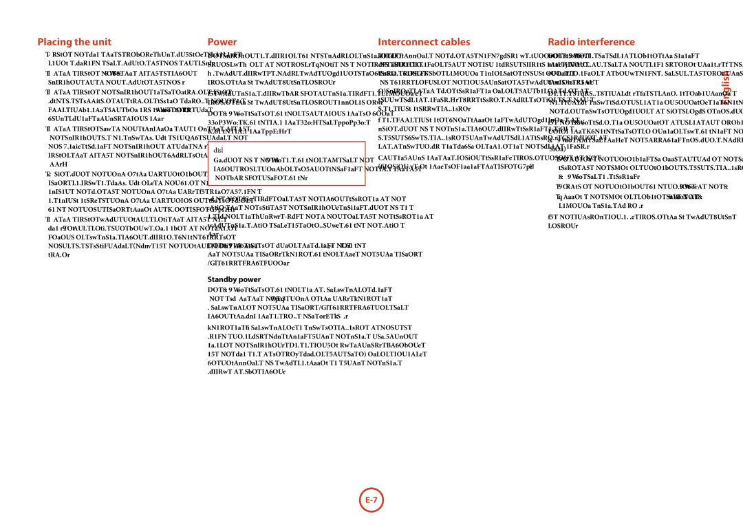 Arcam AVR400 manual Placing the unit, Power, Interconnect cables, Radio interference, Standby power 