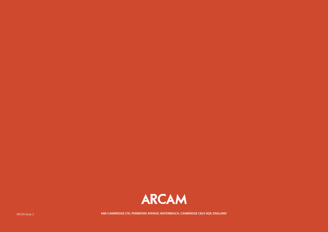 Arcam AVR400 manual SH230 Issue 