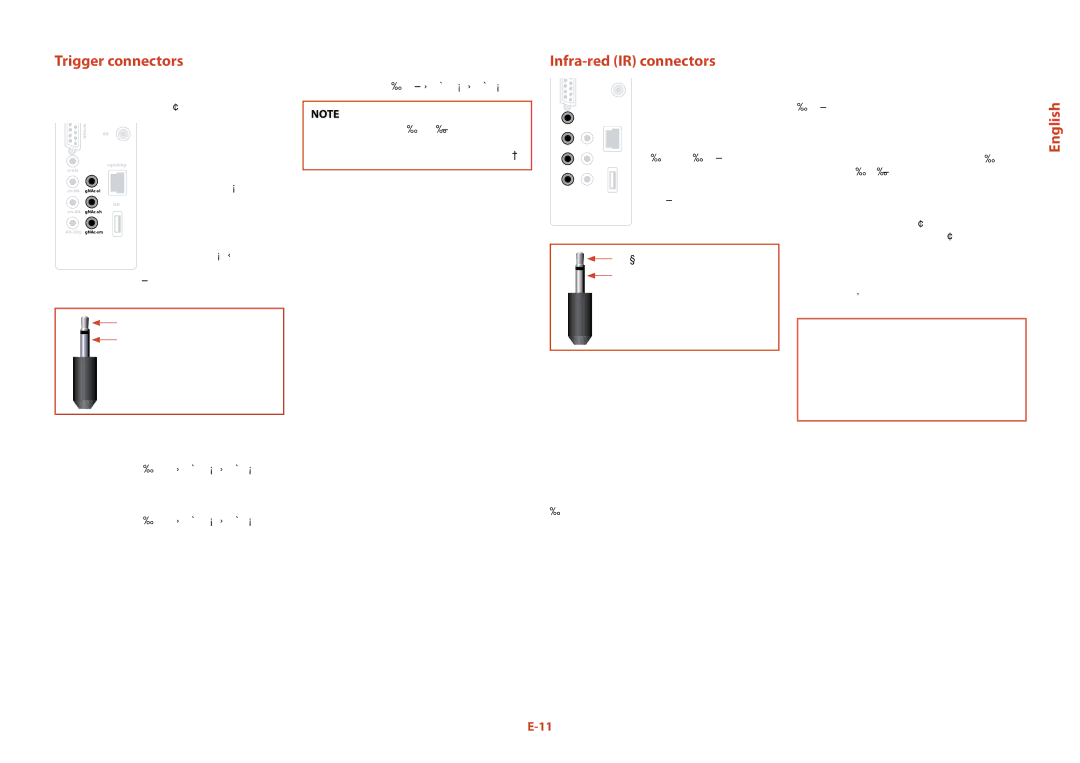 Arcam AVR500	/	AVR600	/	AV888 manual Trigger connectors, Infra-red IR connectors 