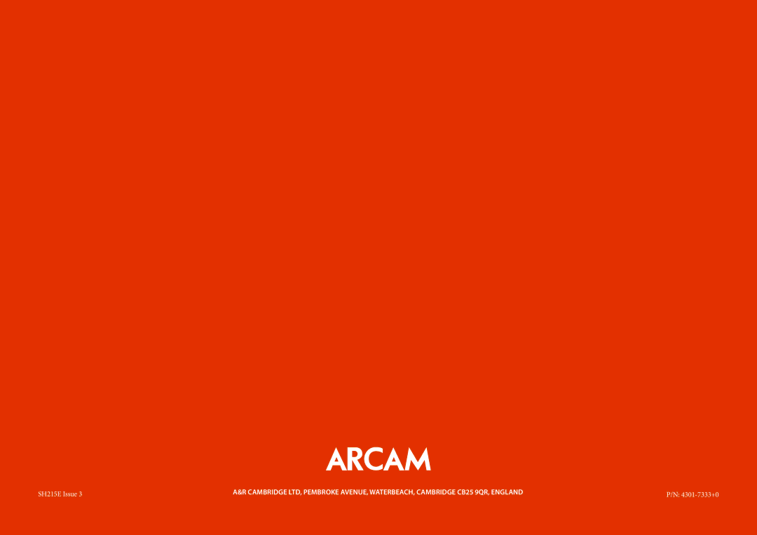 Arcam AVR600, AV888 manual SH215E Issue 4301-7333+0 