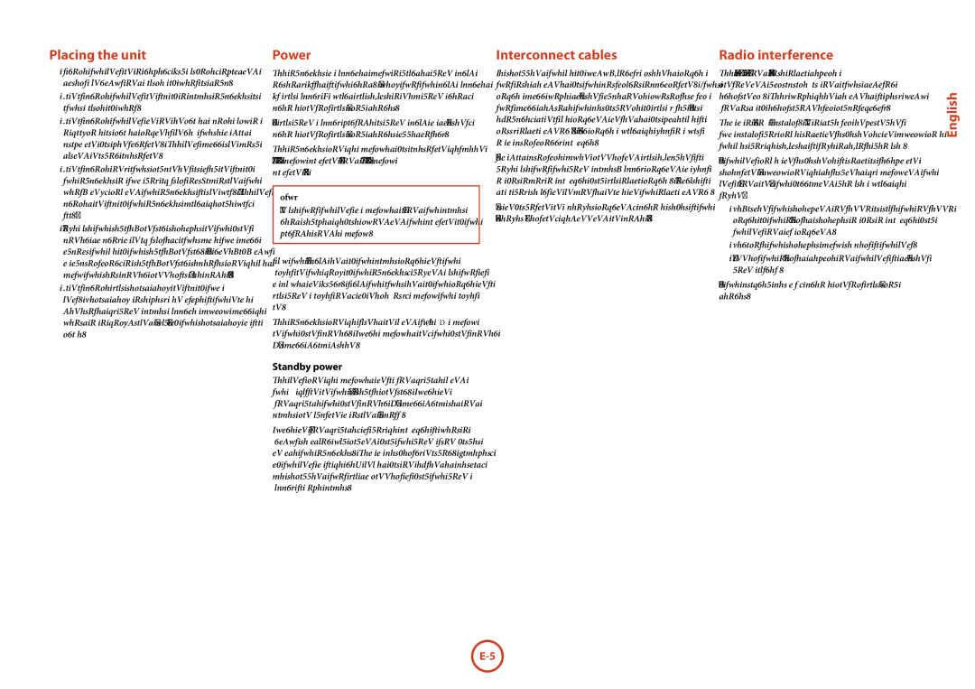 Arcam AVR500, AVR600, AV888 manual Placing the unit, Power, Interconnect cables, Radio interference, Standby power 